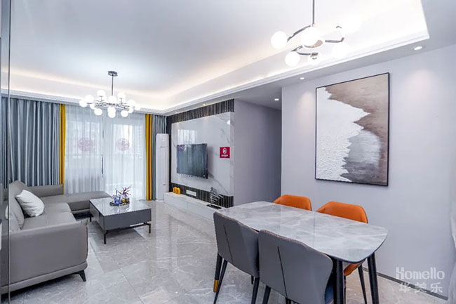 109㎡三居，打造半開(kāi)放式廚房，將家庭互動(dòng)性能拉滿